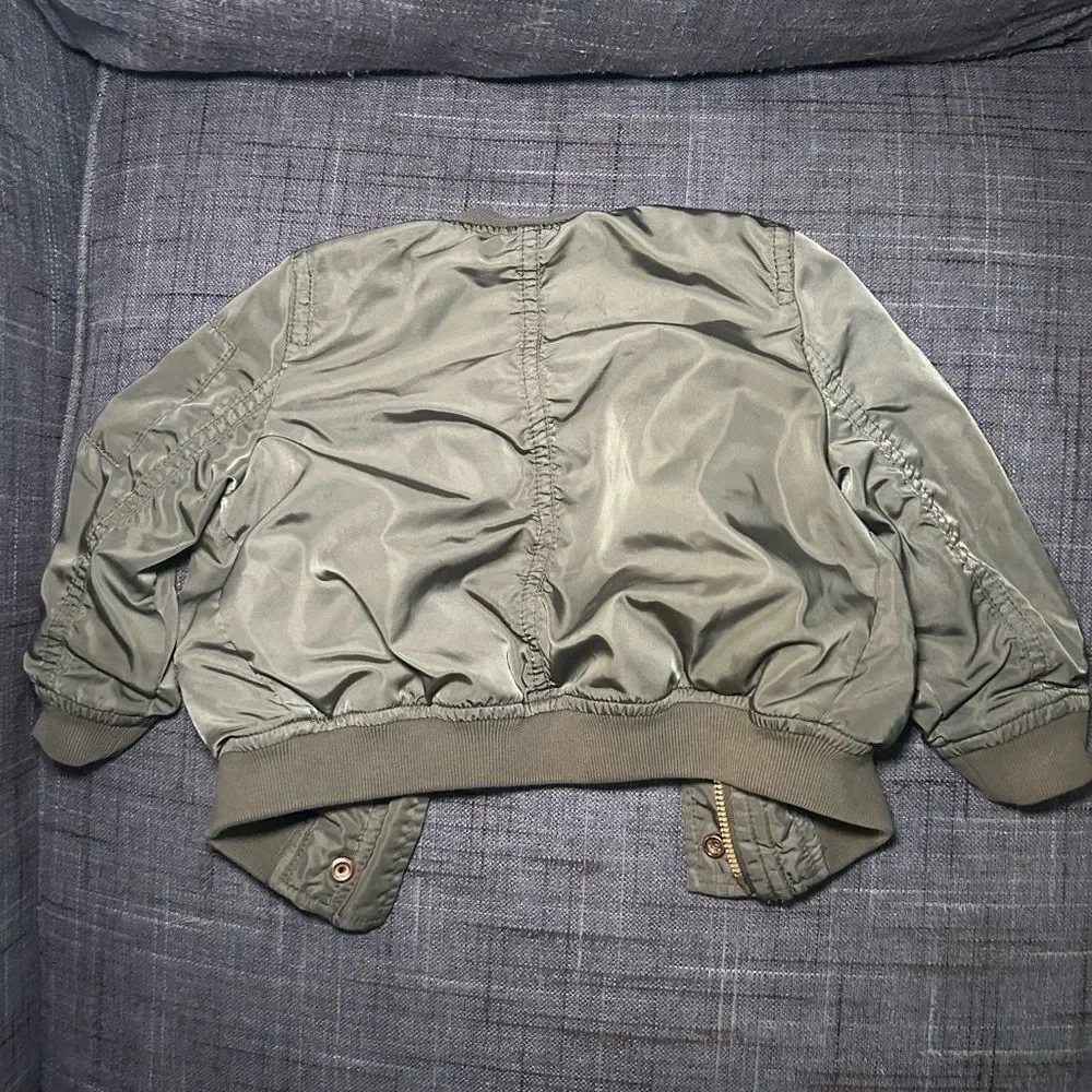 OshKosh B’gosh Toddler 18M Bomber Jacket Olive Green Zip Up Outerwear